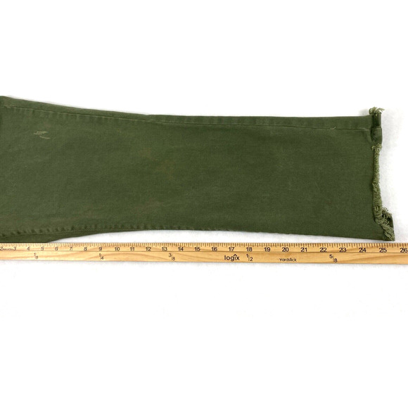 Scoop Jeans Womens Size 8 Retro Boy Olive Green Raw Hem Distress Straight - Picture 11 of 15